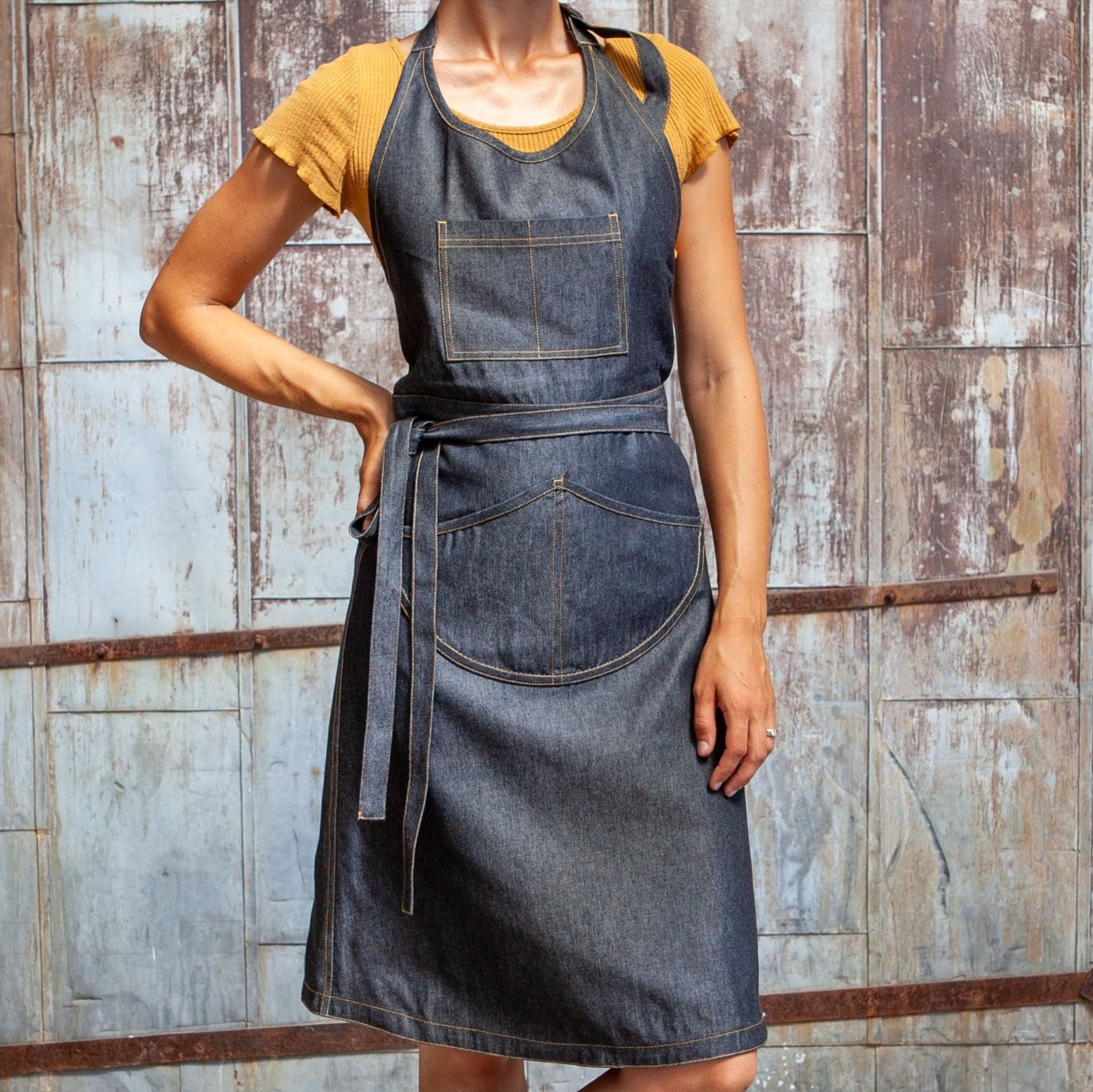 Farm Apron Dress / Grey Chambray — tove | sustainable fashion